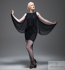 CHRISANNE: женская танцевальная одежда платье для латины  [LAYLA] (black-silver) р.XS,S,M,L