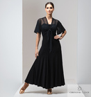CHRISANNE: женская танцевальная одежда платье для стандарта  [SIENNA] (Чёрное) р. XS,S,M,L