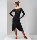 CHRISANNE: женская танцевальная одежда платье для латины  [AIDA] (Чёрное) р. XS,S,M,L