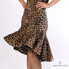 CHRISANNE: женская танцевальная одежда юбка для латины  [FREYA] (Black on Saffron) р.S, M, L