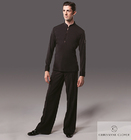 CHRISANNE: мужская танцевальная одежда рубашка для латины  [FOUR BUTTON] (черная) р. XS,S, M
